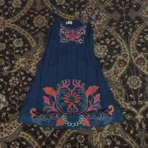 Navy embroidered dress